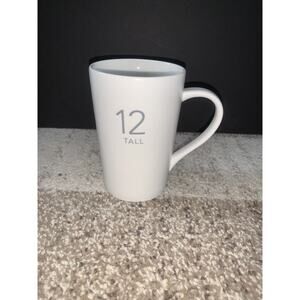Starbucks 12 Tall 2011 Coffee Mug White And Gray 12oz Matte Finish